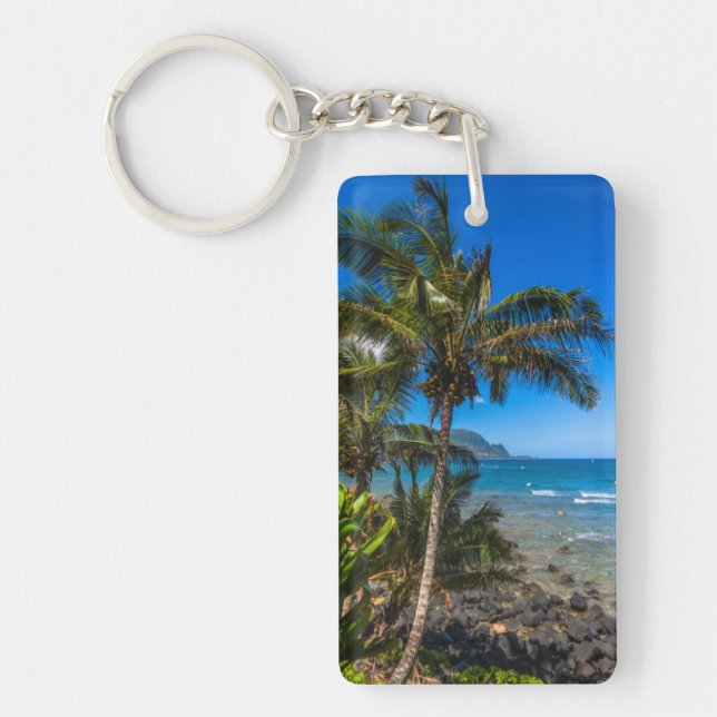 Tropical coastline key ring (Front)
