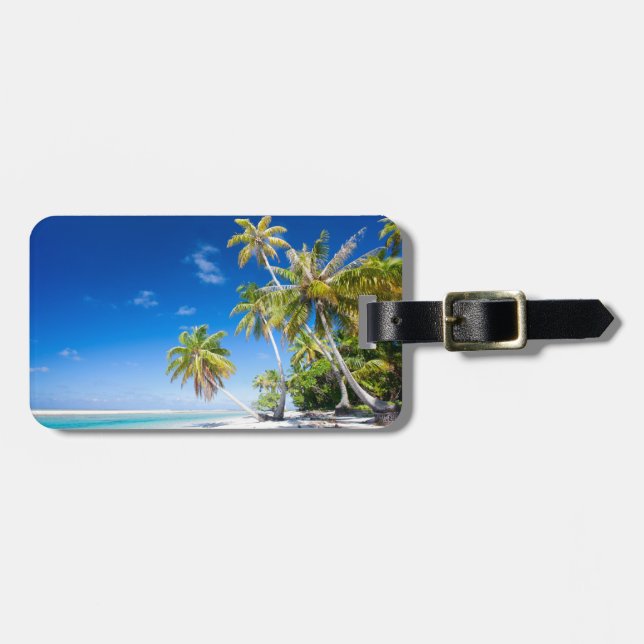 Tropical coastline luggage tag (Front Horizontal)