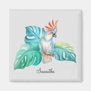 Tropical Cockatoo Parrot Personalised Magnet