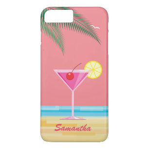 Tropical Cocktail & Beach iPhone 7 Plus - coral Case-Mate iPhone Case