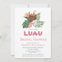 Tropical Cocktail Floral Luau Bridal Shower