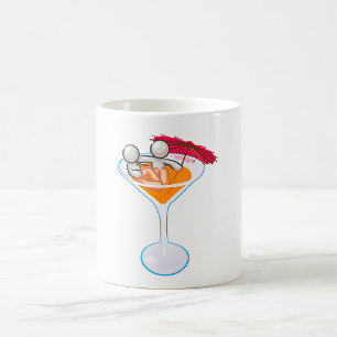 Tropical Cocktail Martini Glass Cartoon Character Coffee Mug