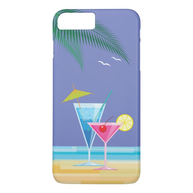 Tropical Cocktails iPhone 7 Plus Case - purple (Back)