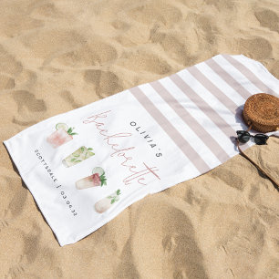 Tropical Cocktails Personalised Bachelorette Party Beach Towel