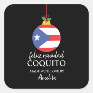 Tropical Coconut Coquito Christmas Drink Square St Sticker