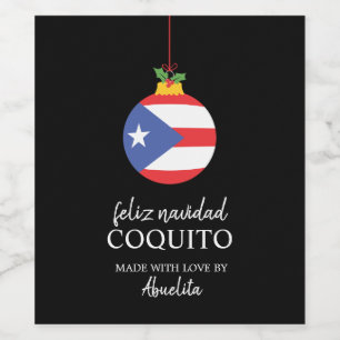 Tropical Coconut Coquito Christmas Drink Wine Labe Label