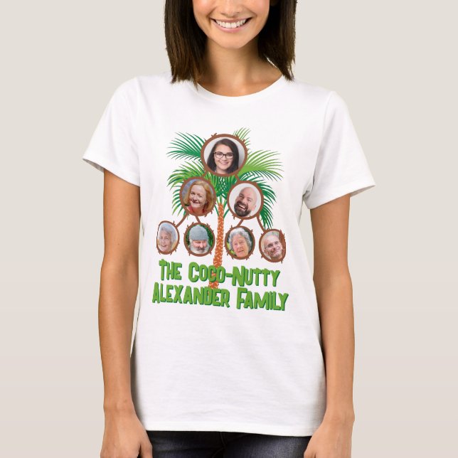 Tropical Coconut Palm Family Tree Reunion T-Shirt (Front)