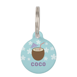 Tropical Coconut  Pet Tag