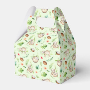 Tropical Coconut Sloth Pattern Favour Box