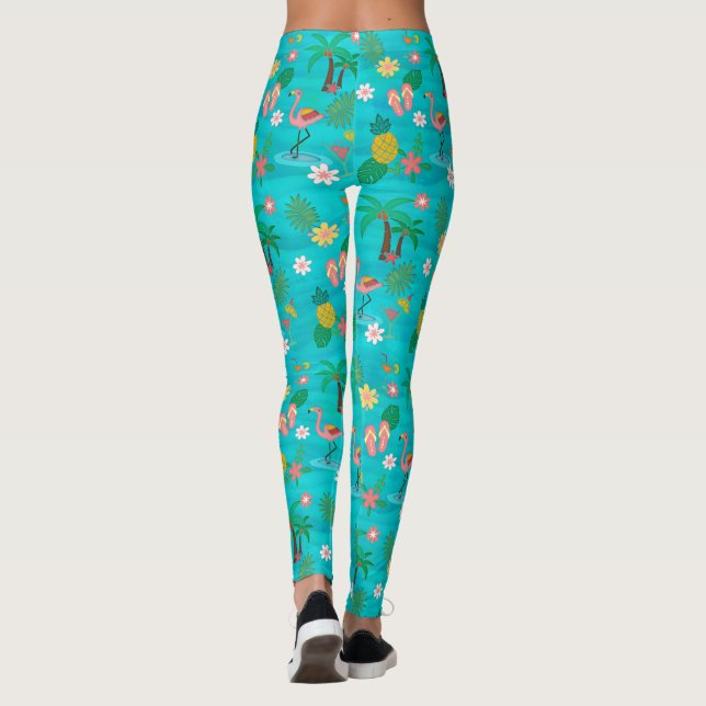 Tropical Collage 🍍🌴🦩 Leggings (Back)