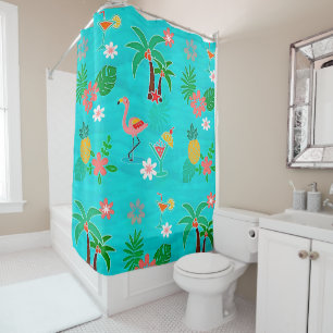 Tropical Collage Shower Curtain