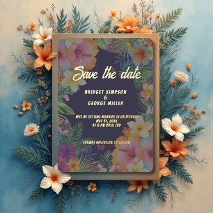 tropical colorful hibiscus hawaiian summer wedding