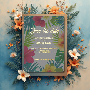 tropical colorful hibiscus hawaiian summer wedding