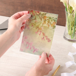 Tropical Colors Orange Red Yellow Floral Wedding Vellum Invitations