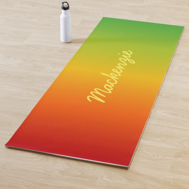 Tropical Colour Gradient Red Yellow Green with Nam Yoga Mat (In Situ)