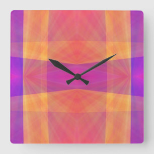 Tropical colour stained glass look clock
