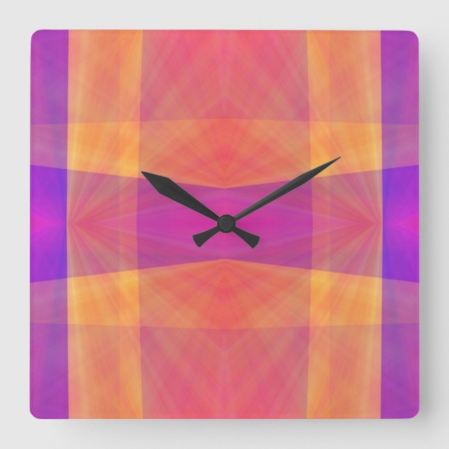 Tropical colour stained glass look clock (Front)