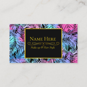 Tropical coloured palms business card