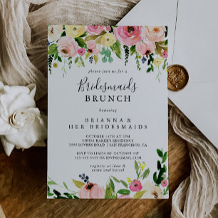 Tropical Colourful Autumn Bridesmaids Brunch Showe Invitation