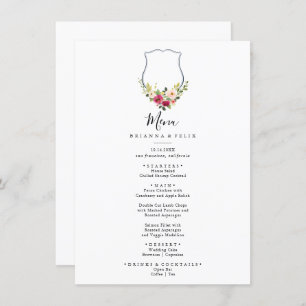 Tropical Colourful Autumn Crest Floral Dinner Menu