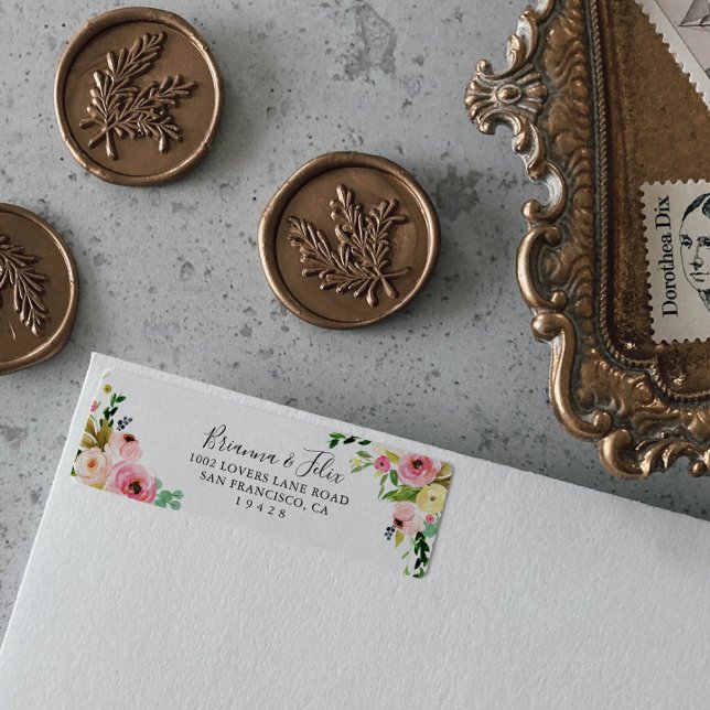 Tropical Colourful Autumn Floral Return Address (Creator Uploaded)