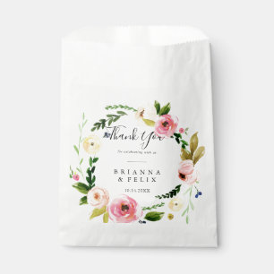 Tropical Colourful Autumn Floral Thank You Wedding Favour Bags