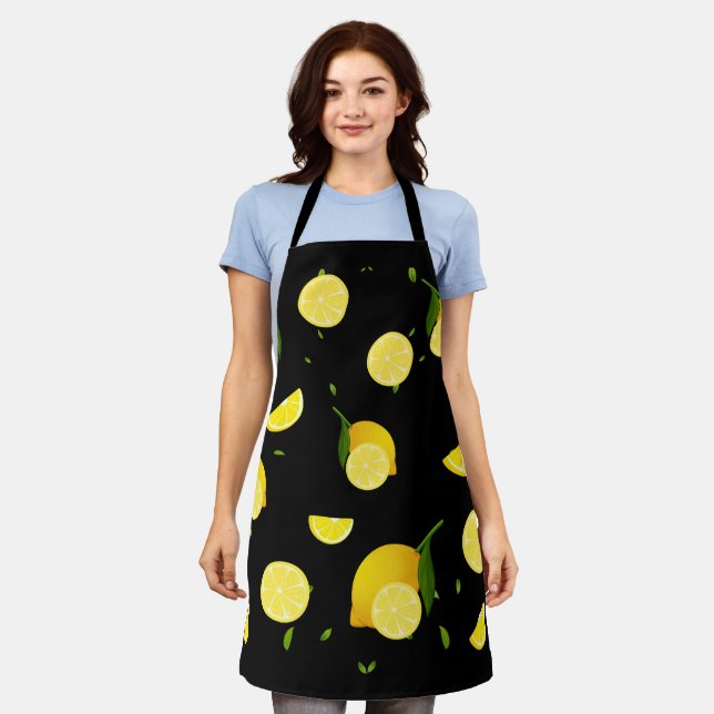 Tropical colourful Citrus SUMMER Orange lemon Slic Apron (Worn)