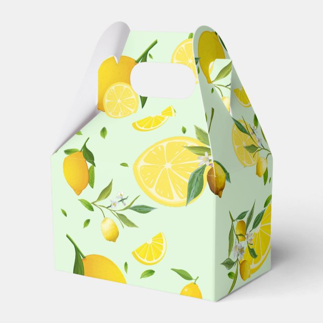 Tropical colourful Citrus SUMMER Orange lemon Slic Favour Box (Front Side)