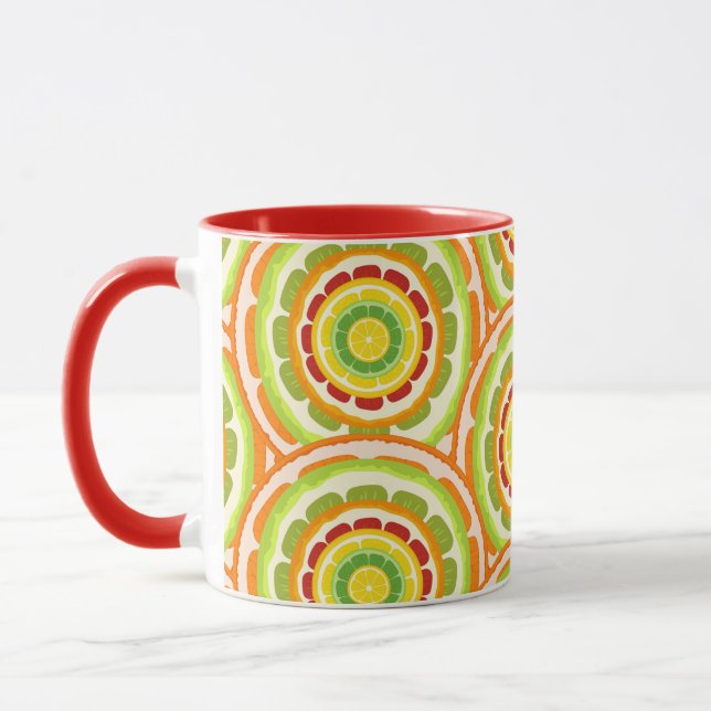 Tropical colourful Citrus SUMMER Orange lemon Slic Mug (Left)