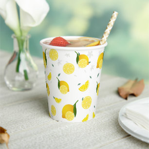 Tropical colourful Citrus SUMMER Orange lemon Slic Paper Cups