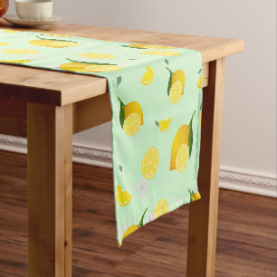 Tropical colourful Citrus SUMMER Orange lemon Slic Short Table Runner