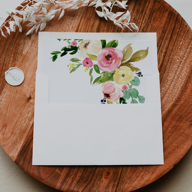 Tropical Colourful Fall Floral Wedding Invitation Envelope (Creator Uploaded)