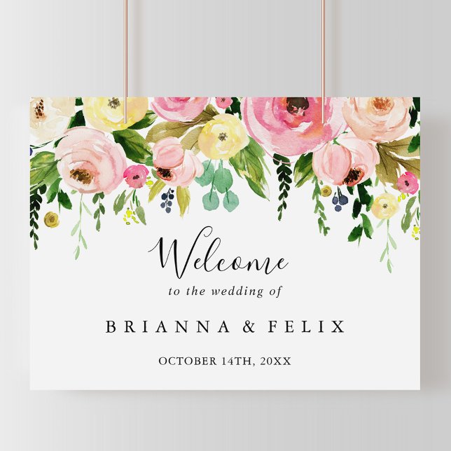 Tropical Colourful Fall Floral Wedding Welcome Sig Poster (Creator Uploaded)