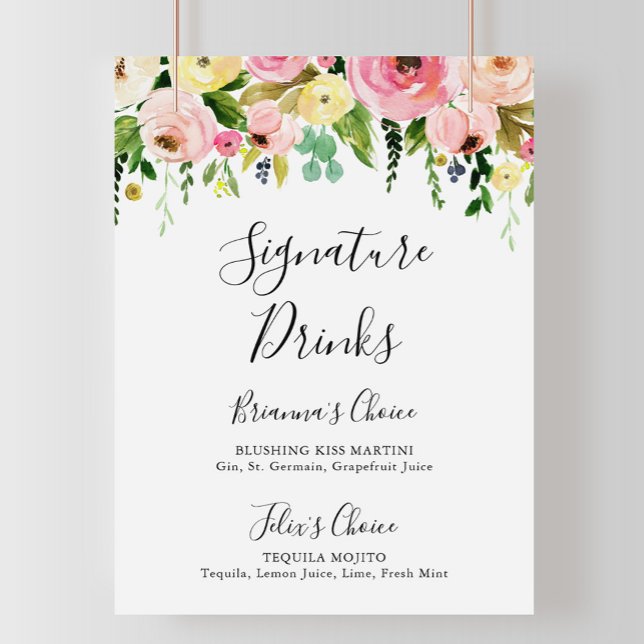 Tropical Colourful Fall Signature Drinks Sign (Creator Uploaded)