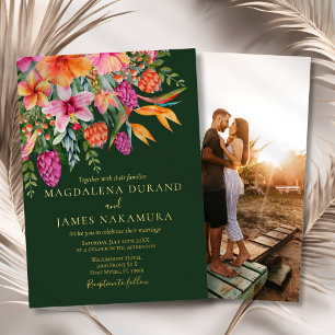 Tropical Colourful Flowers Photo Green Wedding