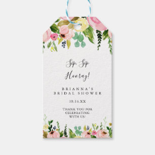 Tropical Colourful Sip Sip Hooray Bridal Shower Gift Tags