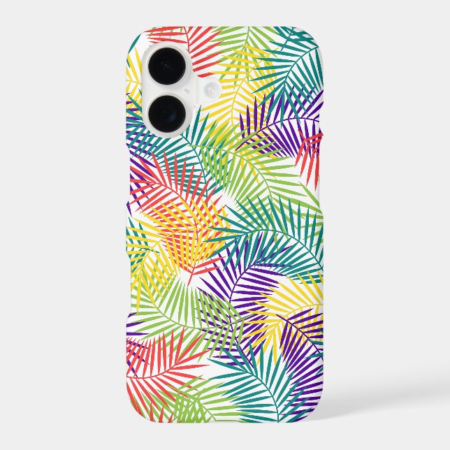 Tropical Colourful Stylised Palm Leafs Pattern (Back)