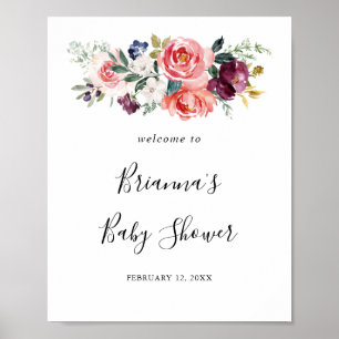 Tropical Colourful Summer Baby Shower Welcome Poster