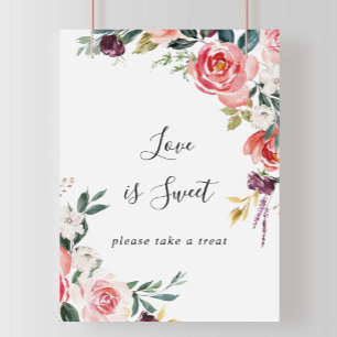 Tropical Colourful Summer Floral Love Is Sweet Sig Poster