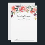 Tropical Colourful Summer Wedding Words of Wisdom Advice Card<br><div class="desc">This tropical colourful summer wedding words of wisdom advice card is perfect for a modern wedding. The design features illustrated white, pink, blush, burgundy and purple elegant flowers arranged into beautiful bouquets with green foliage. These cards are perfect for a wedding, bridal shower, baby shower, graduation party & more. Personalise...</div>