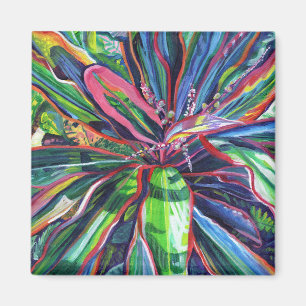 Tropical Colourful Ti Leaves Magnet