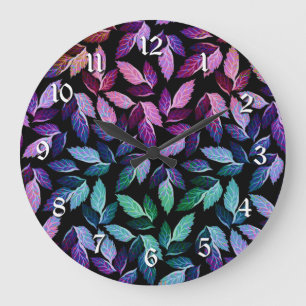 Tropical Colours Falling Leaves Wall Clock