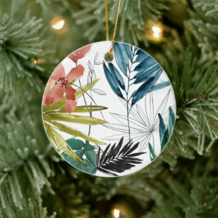 Tropical Composition Ceramic Tree Decoration