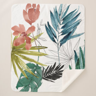 Tropical Composition Sherpa Blanket