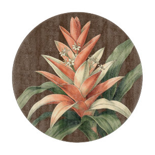 Tropical Coral Bromeliad Botanical  Cutting Board