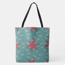 Tropical coral floral pattern on teal, beach