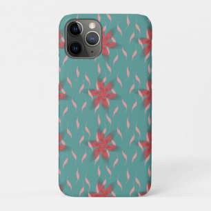 Tropical coral floral pattern on teal Case-Mate iPhone case