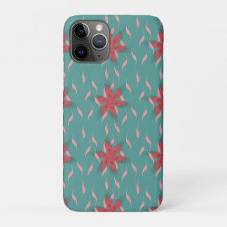Tropical coral floral pattern on teal Case-Mate iPhone case