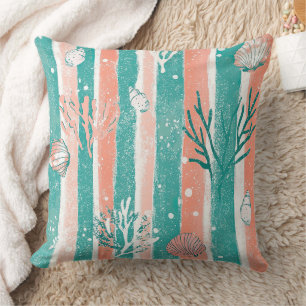 Tropical Coral Ocean Pattern Cushion