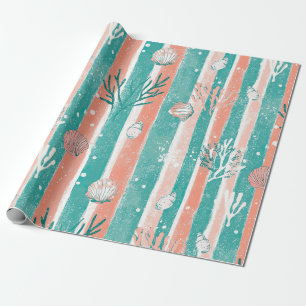 Tropical Coral Ocean Pattern Wrapping Paper